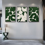 Large Framed Green and White Abstract Wall Art - Image 4