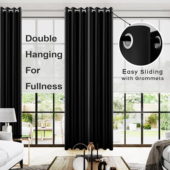 KOUFALL Extra Long Blackout Curtains 105 Inch, Gothic Curtains By Size 104 - Image 2