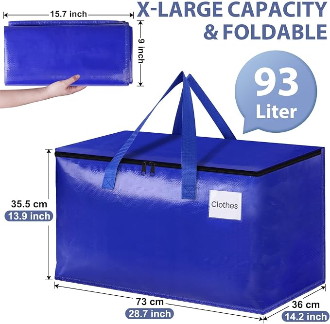 StorageRight Moving Bags, Moving Boxes, 93L 8-Pack Sotrage Bags Totes, - Image 2