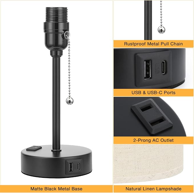 Small Bedside Table Lamp for Bedroom - Image 6