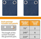 YoungsTex Navy Blue Linen Blackout Curtains 45 Inch Length - Image 8