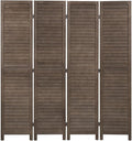 FDW 4 Panel Wood Room Divider 5.75 FT Tall Privacy Screen Folding Partition by FDW