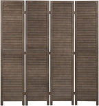 FDW 4 Panel Wood Room Divider 5.75 FT Tall Privacy Screen Folding Partition by FDW