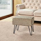 Home Soft Things Jacquard Chenille Ottoman, Tanga-Grey, Fuzzy Entry Way Ottoman - Image 9