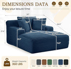 Oversized Chaise Lounge Chair Indoor, Comfy Fluffy Cloud Couch, Modern Deep - Image 2