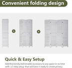 FDW 4 Panel Wood Room Divider 5.75 FT Tall Privacy Screen Folding Partition - Image 6