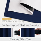 COSVIYA Navy Blue 100% Blackout Curtains - Image 4