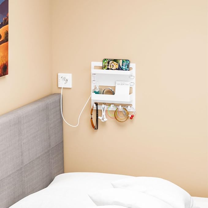 Bedside Wall Organizer for Dorm Bed, Small Room and Nightstand, Wall Mounted - Image 3