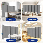 6 Panel Folding Privacy Screen, 11ft W x 6ft H Partition Room Divider Panel | - Image 6