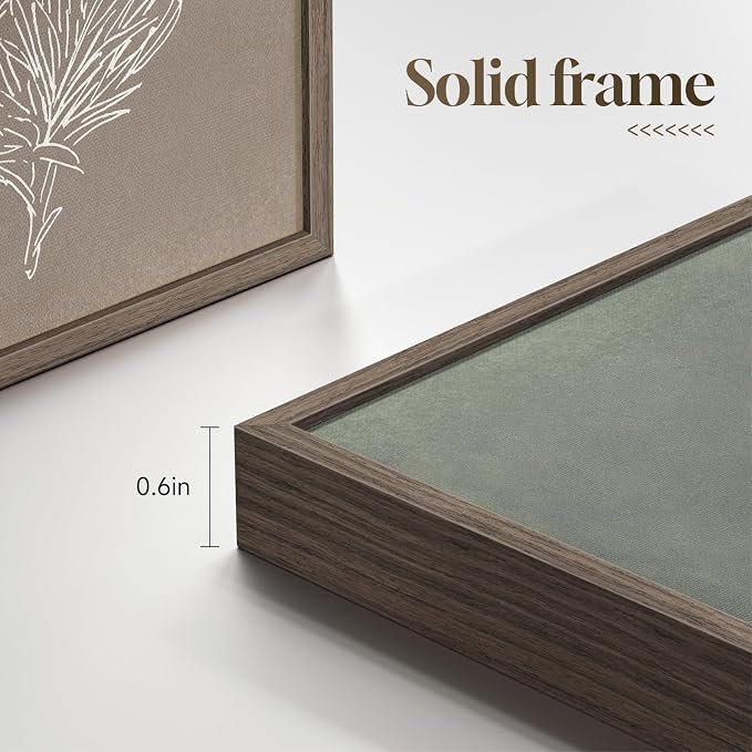 Framed Boho Neutral Botanical Wall Art - Image 5