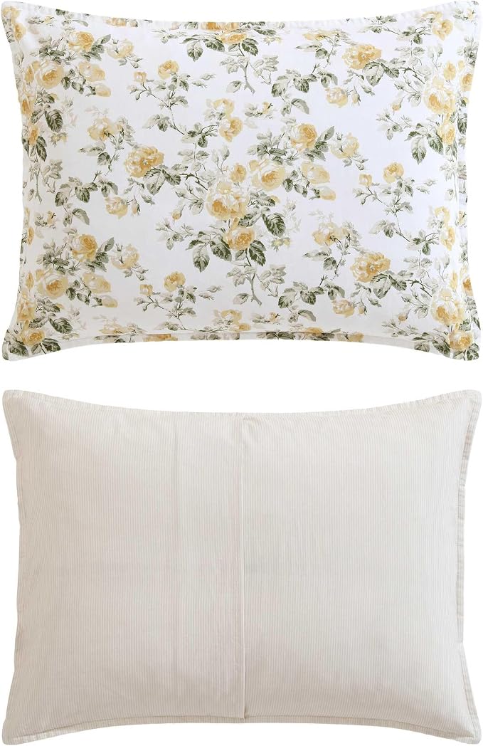 Laura Ashley - Twin Comforter Set, Cotton Floral Bedding - Image 8