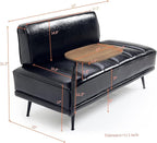 Leather loveseat Sofa, Modern Faux Leather Bedroom Bench - Image 2