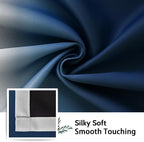 SimpleHome 100% Blackout Ombre Bedroom Curtains Blue and Greyish White - Image 7