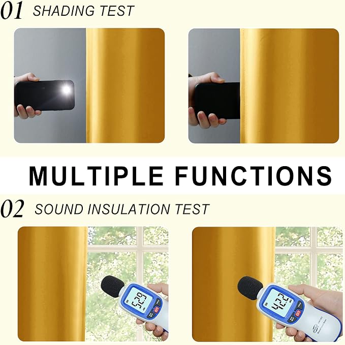 XWZO 100% Blackout Curtains 45 Inches Long - Image 4