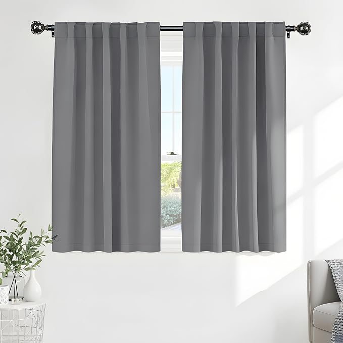 PONY DANCE Black Out Curtains 48 inch Long by PONYDANCE