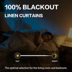 108 Inch Linen Blackout Curtains 2 Panels, Rod Pocket/Back Tab/Hook Belt Full - Image 7