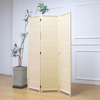 3 Panel Room Divider and Folding Panel Screen, Bamboo Panel Divider Screen by Furnnylane