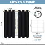Diraysid Black Grommet Blackout Curtains - Image 4