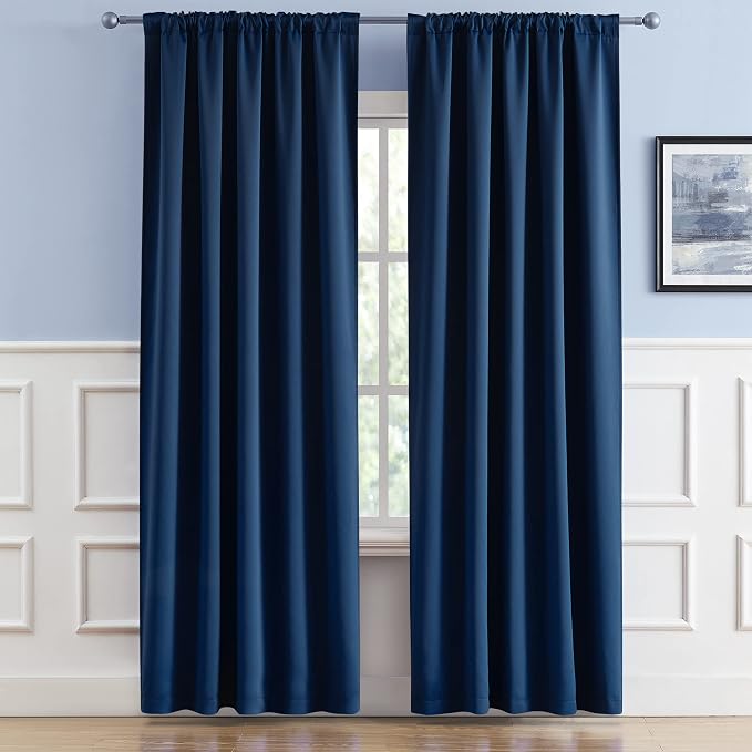 Navy Thermal Insulated Blackout Curtains - Image 2