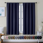 Simplebrand Ava Navy Blue Blackout Curtains by Simplebrand