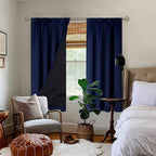 BGment Navy Blackout Curtains for Bedroom 63 Inch Length 2 Panels | Thermal - Image 2