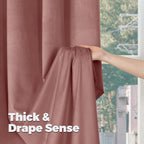 BGment Dusty Rose Pink Velvet Blackout Curtains 84 Inches - Image 7