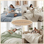 WDCOZY Boho Ivory Oversized California Cal King Size Quilt Bedding Sets - Image 5