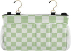 Checkered Mint Green and White Bedside Caddy by QwThum