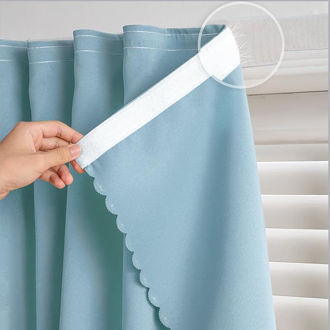Self Adhesive Curtains, No Drilling Curtains, Easy Installation by gonnrly