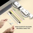 UMUST Silicone Cable Straps, Reusable Cable Ties，Travel Cord Organizer，Wire - Image 3
