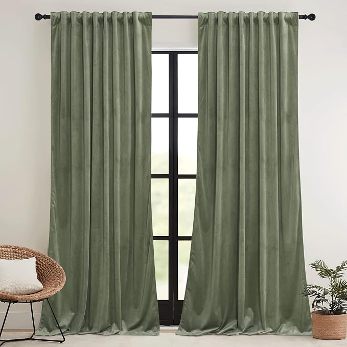 RYB HOME Velvet Curtains 90 inches by RYBHOME