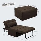 Sofa Bed, Convertible Couch Chair 4 in 1 Multi-Function Modern Folding Ottoman - Image 2
