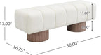 Christopher Knight Home Manila 50" Chenille Fabric Dining Bench - Image 2