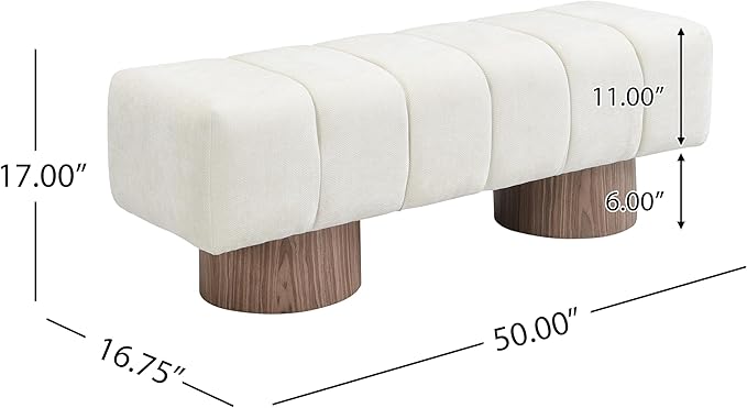 Christopher Knight Home Manila 50" Chenille Fabric Dining Bench - Image 2