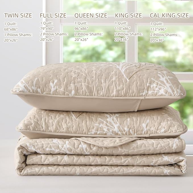 DJY Beige Quilt Set King Size - Image 8