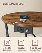 VASAGLE 21.7-Inch Round Side Table, 2-Tier End Table | Nightstand - Image 4