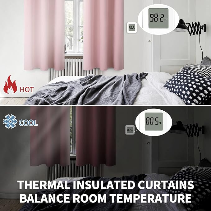 BGment Light Pink Room Darkening Curtains 45 Inches Long - Image 5