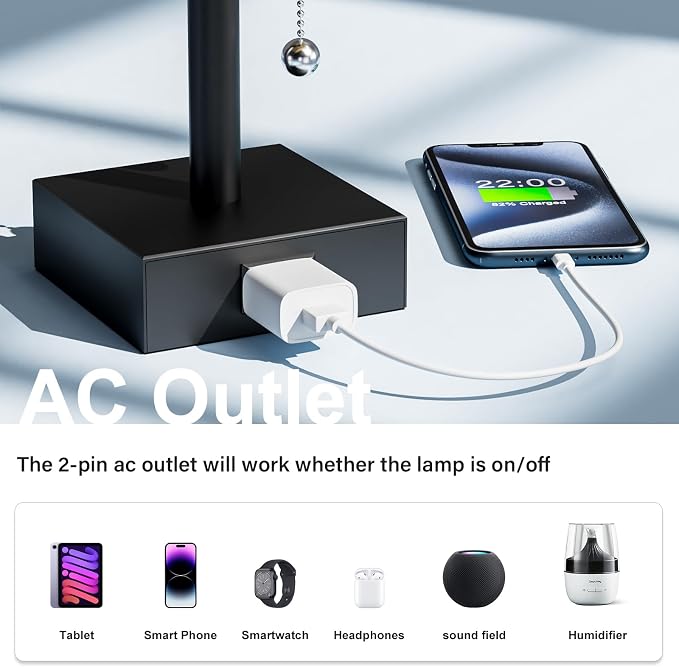 Bedside Lamp for Bedroom Set of 2 - Image 2