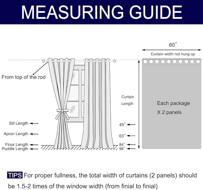 DWCN Blackout Curtains with Tiebacks - Image 2
