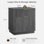 T4TREAM 23'' Fluted Nightstand - Image 2