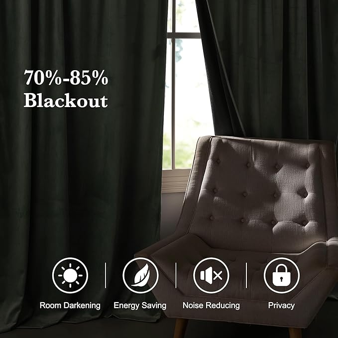 RYB HOME Velvet Curtains 90 inches - Image 6