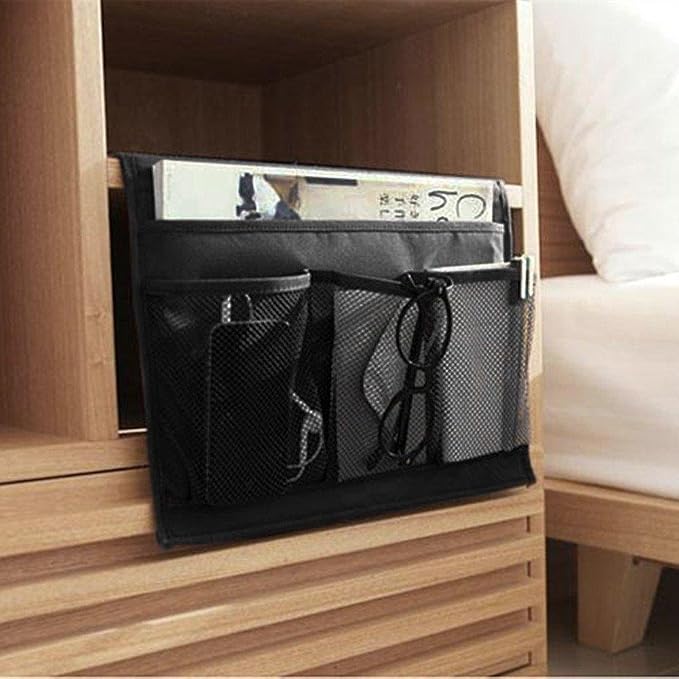 Bedside Storage Organizer with Pockets, Bedside Caddy, Table Cabinet Storage - Image 3