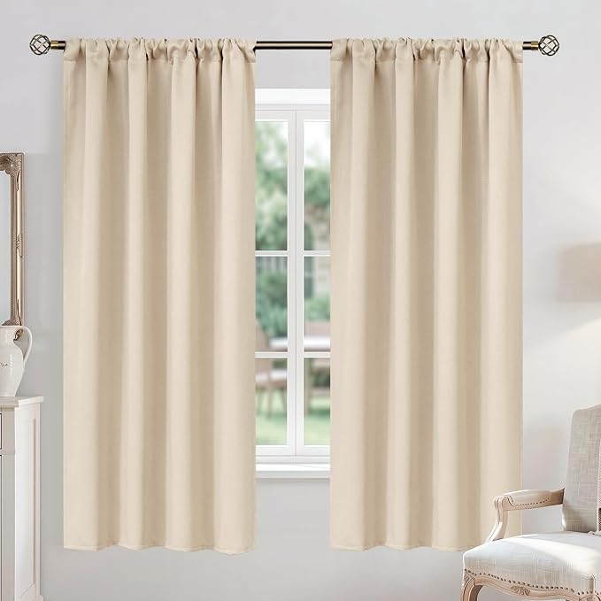 BGment Champagne Blackout Curtains 63 Inches Length by BGment