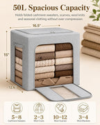 punemi 50L Cashmere Sweater Storage Bags, 2 Pack, Steel Frame, Stackable Design - Image 2