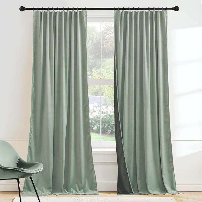 RYB HOME Velvet Curtains 90 inches by RYBHOME