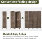 FDW 4 Panel Wood Room Divider 5.75 FT Tall Privacy Screen Folding Partition - Image 6