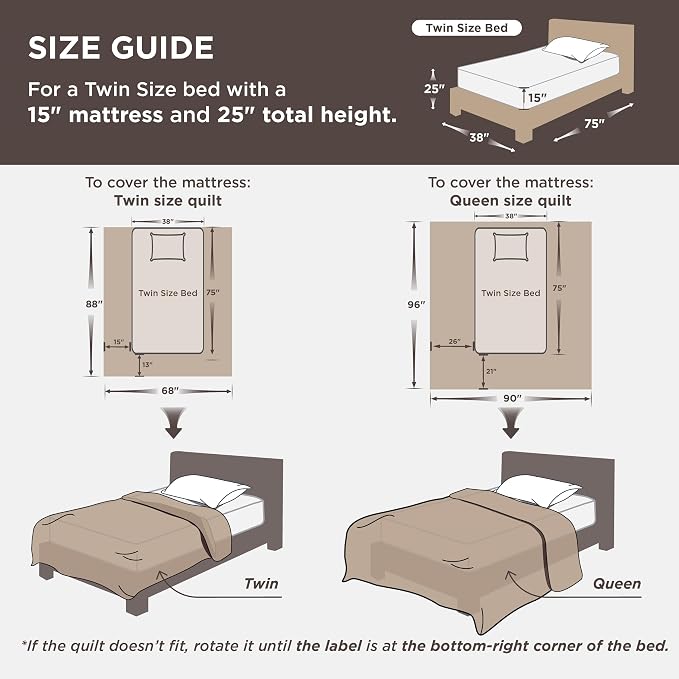 Bedsure Twin Size Quilt, Lightweight Comforter Set, Basket Weave, All-Season - Image 6