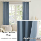 Dusty Blue Pleat Wide Width Drapes 80 x 84 inch Long 2 Panels - Image 6