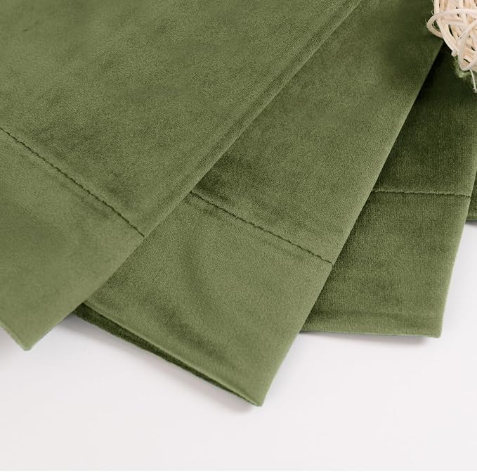 BGment Sage Green Velvet Blackout Curtains 80 Inches Long - Image 6