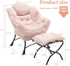 Lazy Chair with Ottoman, Office Modern Lounge Accent Chair with Armrests - Image 2